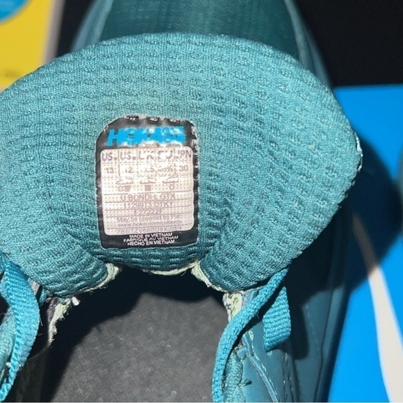 Hoka Unisex Bondi L Leather GTX GoreTex U Teal Blue Cushioned Sneakers sz 13 - Picture 5 of 5